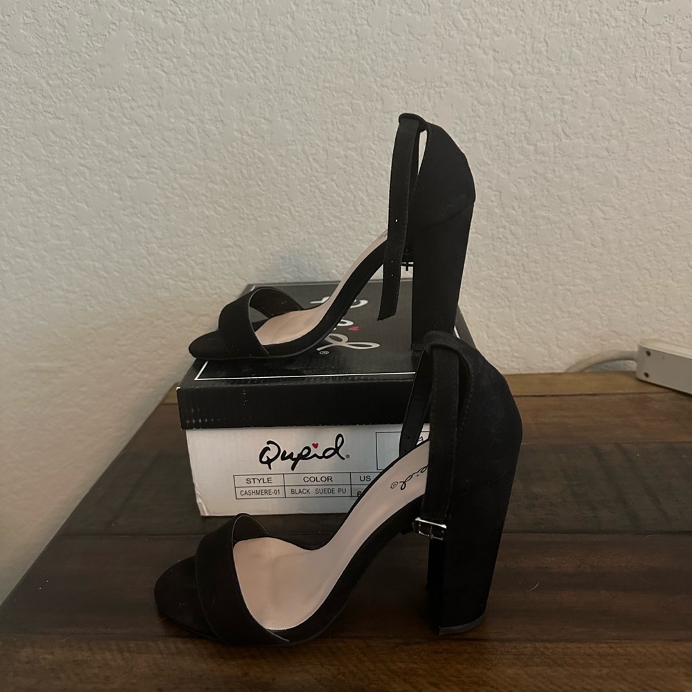 Open Toe black Heels